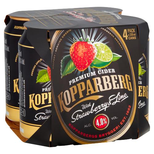 KOPPARBERG STRAWBERRY & LIME CAN 4PK ALCOHOL FREE- 330ML