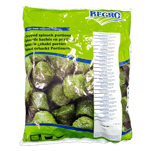BEGRO CHOPPED SPINACH PORTIONS - 1KG