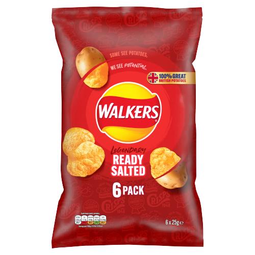 WALKERS READY SALTED 6PK - 25G
