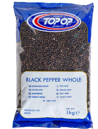 TOP-OP BLACK PEPPER WHOLE - 1KG