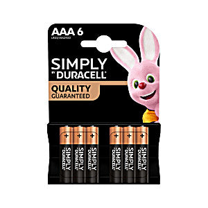 DURACELL SIMPLY AAA BATTERIES - 6 PACK