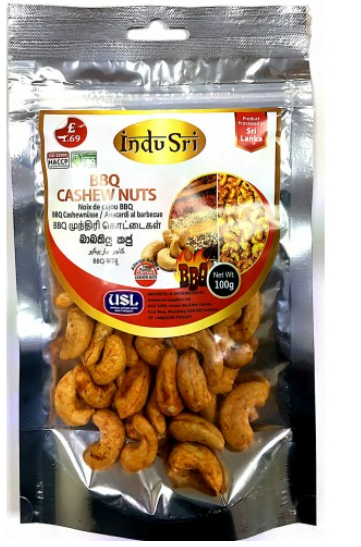 INDU SRI BBQ CASHEW NUTS - 100G