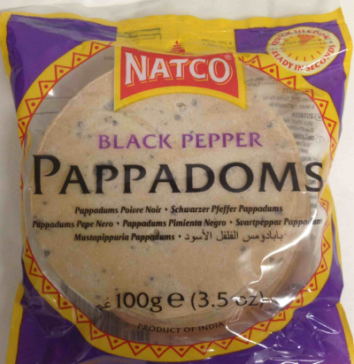 PAPPADOMS BLACK PEPPER MADRAS - 100G