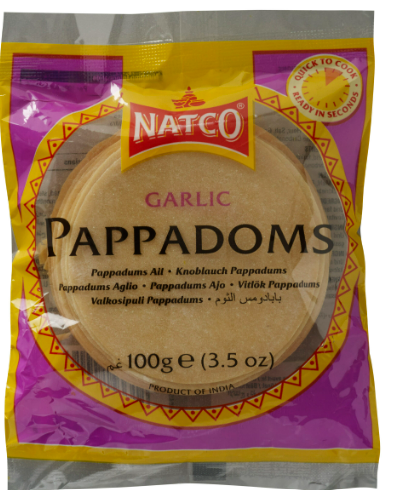 NATCO PAPPADOMS GARLIC MADRAS - 100G