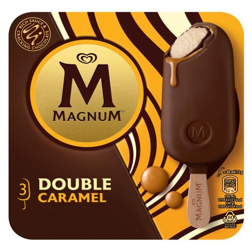WALLS MAGNUM DOUBLE CARAMEL 3 PACK - 264ML