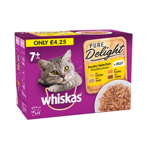 WHISKAS 7+ PURE DELIGHT POULY SIJ 12PK - 85G