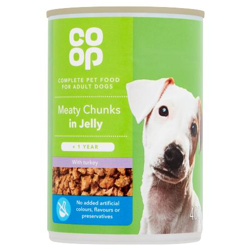 CO OP DOG MEATY CHUNKS IN JELLY WITH TURKEY - 400G