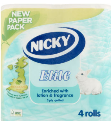 NICKY ELITE 3 PLY QUILTED - 4 ROLLS