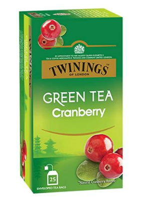 TWININGS GREEN TEA CRANBERRY - 20S