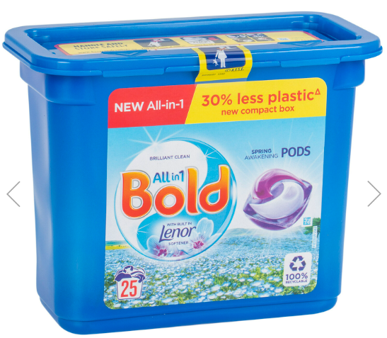 BOLD ALL IN 1 PODS WASHING LIQUID CAPSULES SPARKLING - 54S