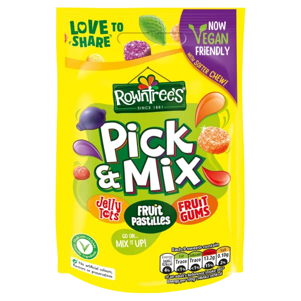 ROWNTREES MIXED POUCH VEGAN - 120G