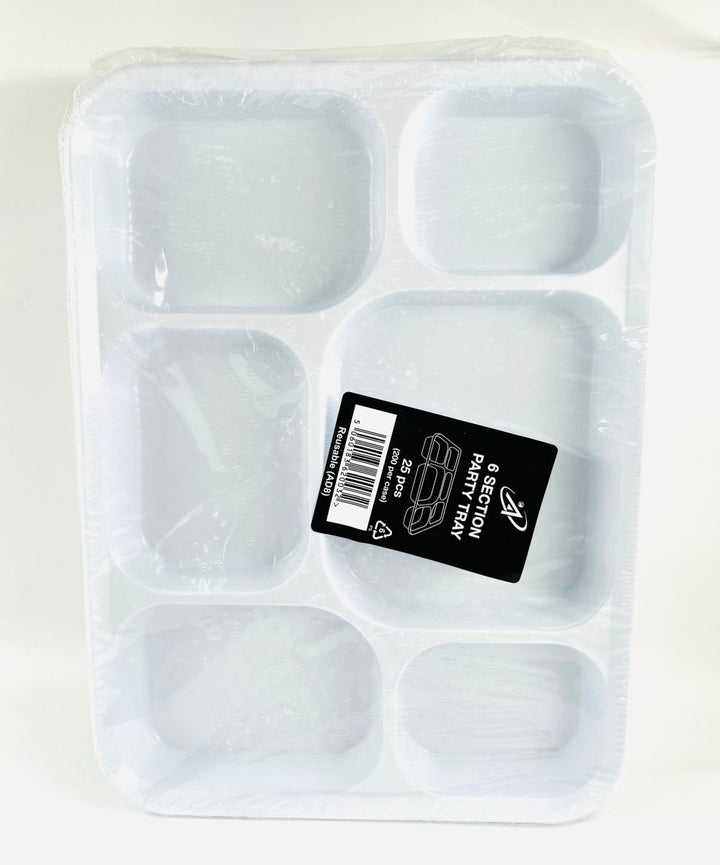 6 HEAVY DUTY COMPARTMENT TRAYS - 25PACK - ALLI BHAVAN