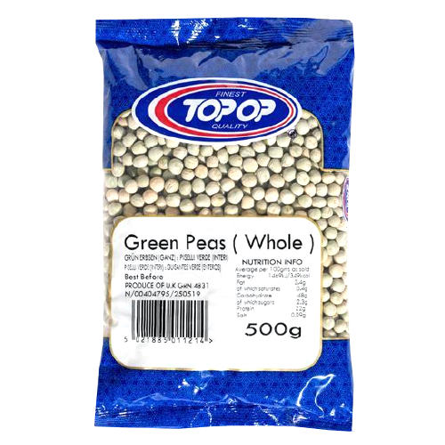 TOP-OP GREEN PEAS WHOLE - 500G
