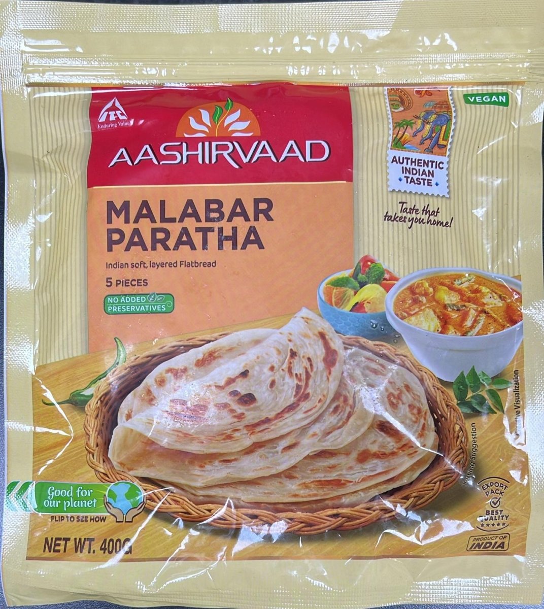 AASHIRVAAD MALABAR PARATHA - 400G - AASHIRVAAD