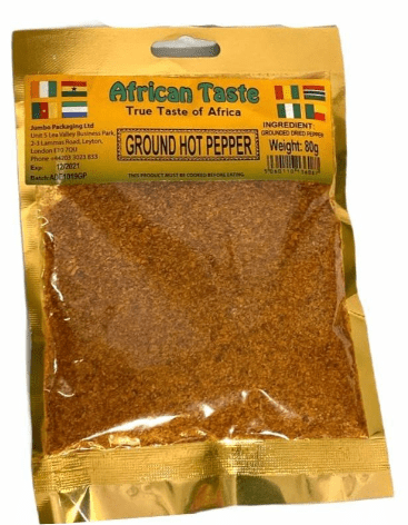 AFRICAN TASTE GROUND HOT PEPPER - 80G - AFRICAN TASTE