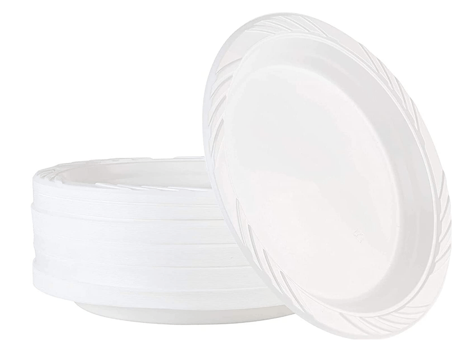 ALLI BHAVAN 7 DEEP WHITE PLASTIC PLATES - 25 PACK - ALLI BHAVAN