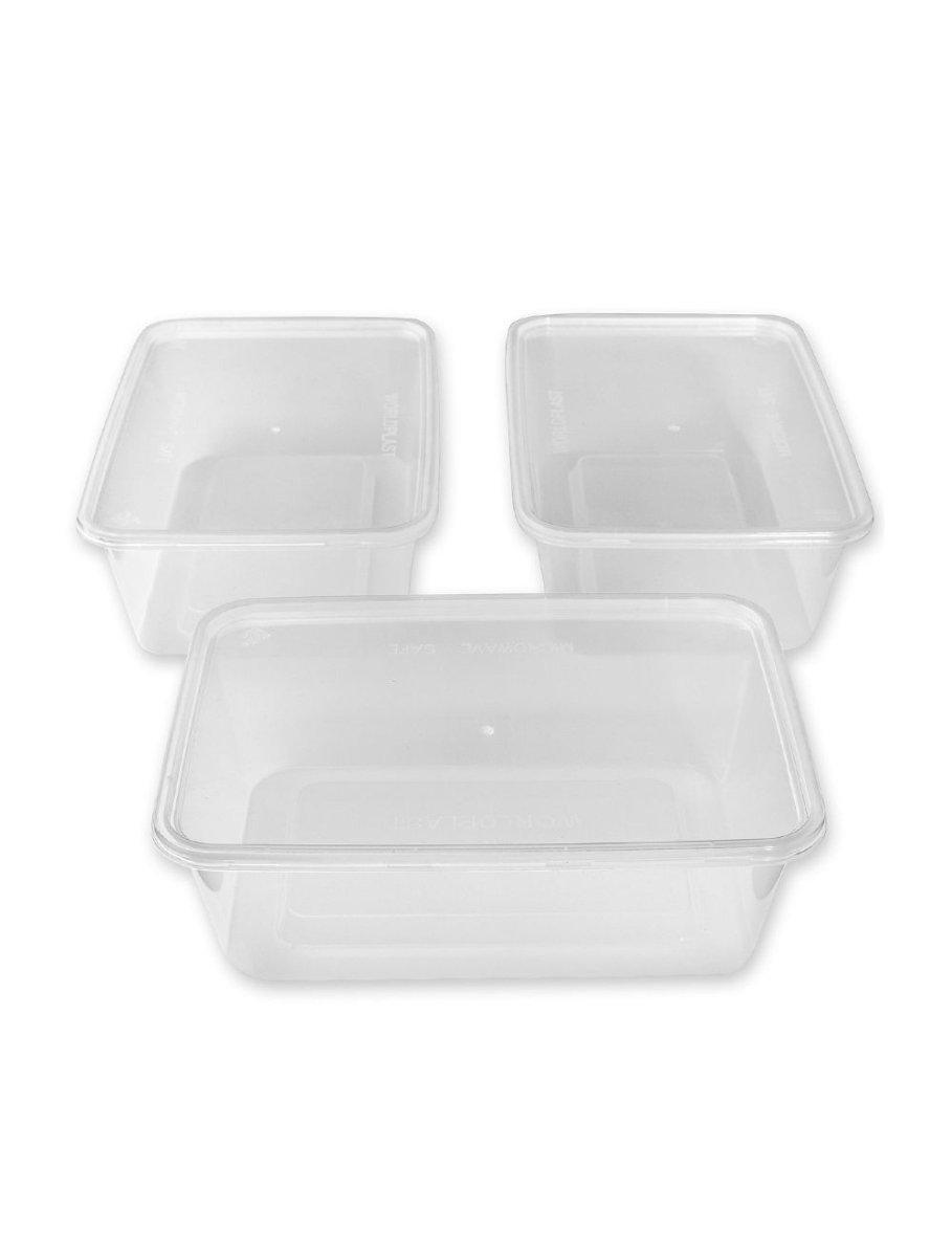 ALLI BHAVAN PLASTIC RECT/CONTAINER 1000ML - 5PACK - ALLI BHAVAN