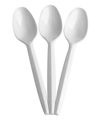 ALLI BHAVAN PLASTIC WHITE DESSERT SPOON - 100PACK - ALLI BHAVAN