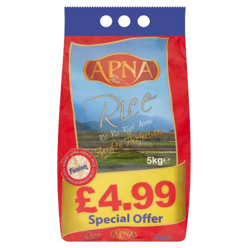 APNA LONG GRAIN BASMATI RICE - 5KG - APNA