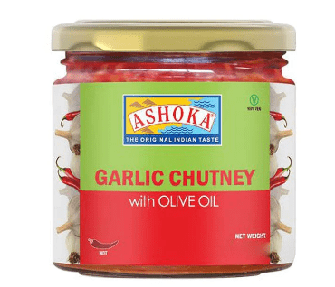 ASHOKA GARLIC CHUTNEY WITH OLIVE OIL - 190G - ASHOKA