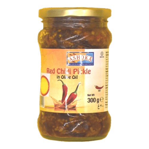 ASHOKA RED CHILLI PICKLE IN OLIVE OIL - 300G - ASHOKA