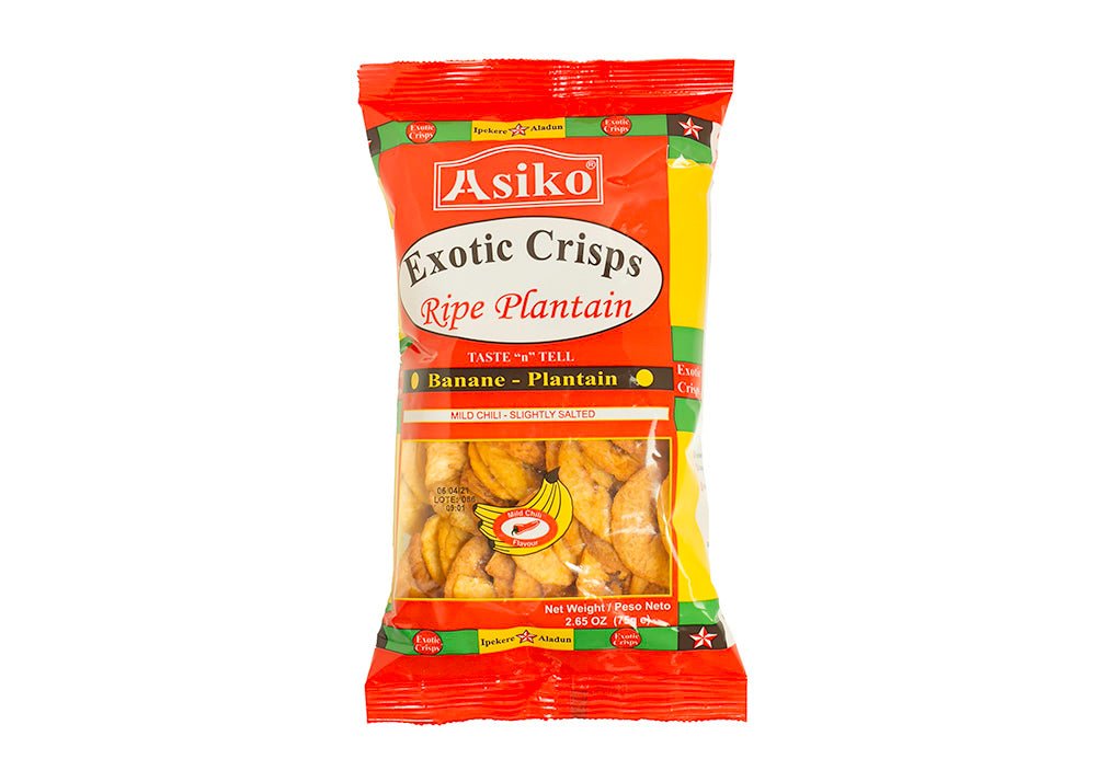 ASIKO EXOTIC CRISPS RIPE PLANTAIN MILD CHILLI - 75G - ASIKO