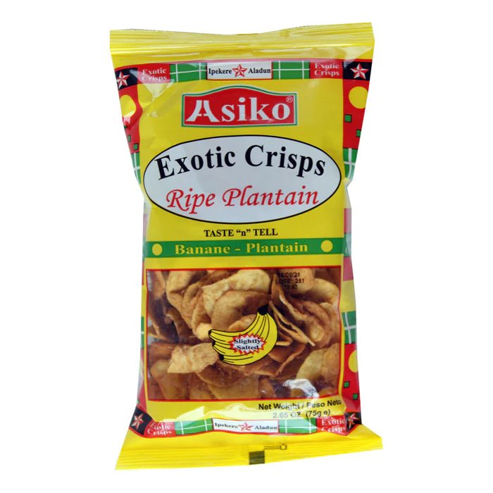 ASIKO EXOTIC CRISPS RIPE PLANTAIN SALTED - 75G - ASIKO