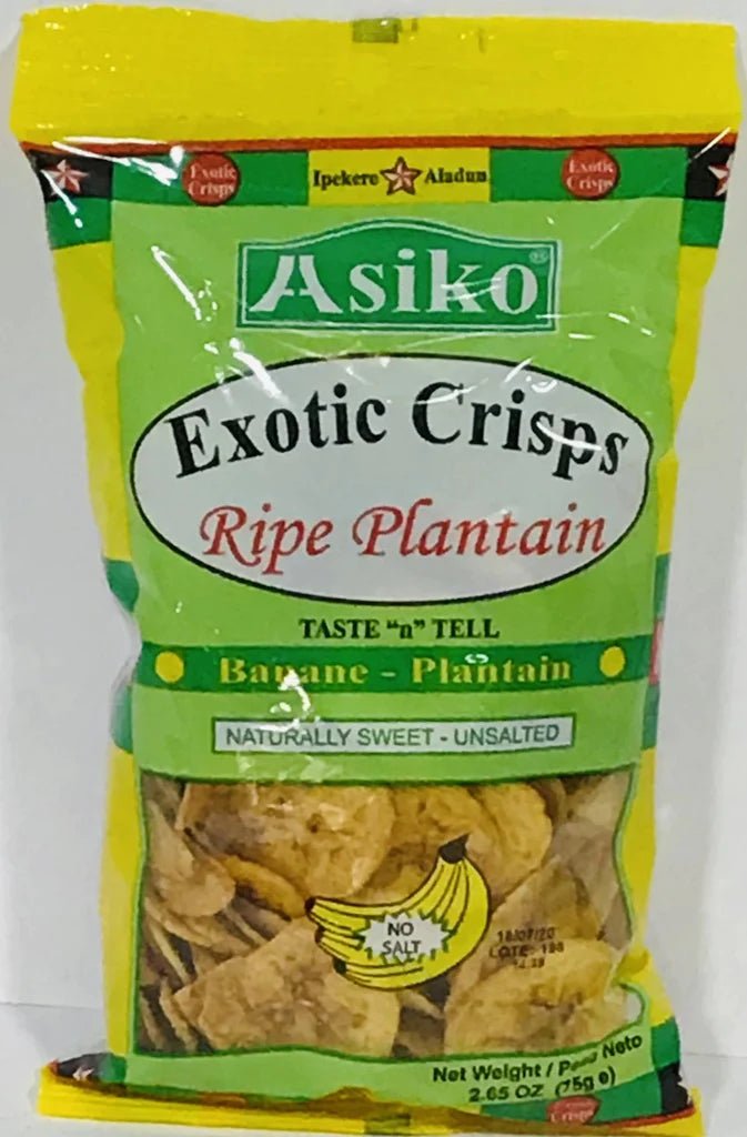 ASIKO EXOTIC CRISPS RIPE PLANTAIN UNSALTED - 75G - ASIKO