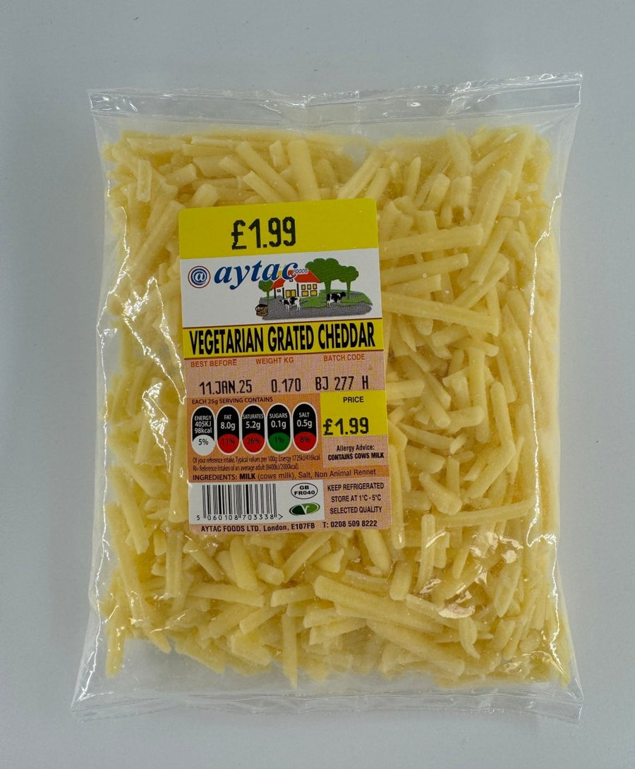 AYTAC GRATED VEGETARIAN CHEDDAR - 170G - AYTAC