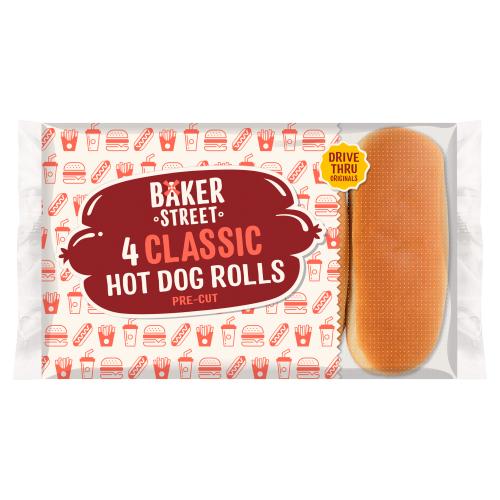 BAKER ST HOT DOG ROLLS - 4PK - BAKER ST