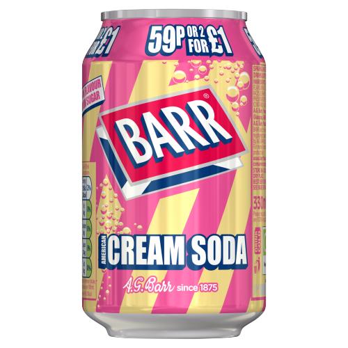 BARR AMERICAN CREAM SODA - 330ML - BARR