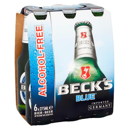 BECKS BLUE ALCOHOL FREE 6PK - 275ML - BECKS