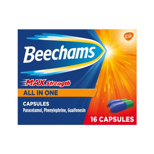 BEECHAMS MAX STRENGTH ALL IN ONE CAPSULES - 16 CAPSULES - BEECHAMS