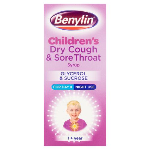 BENYLIN GSL CHILDREN'S DRY COUGH & SORE THROAT SYRUP - 125ML - BENYLIN