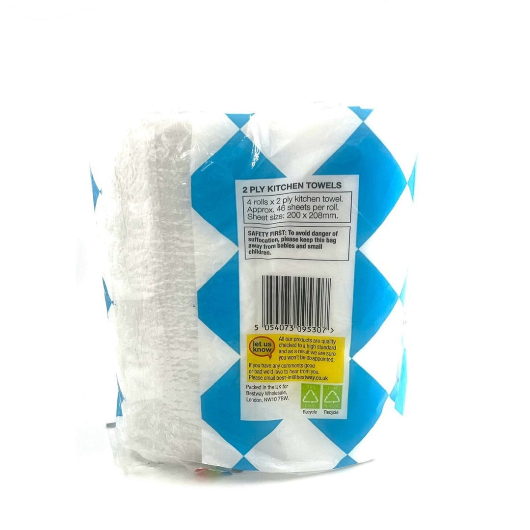 BEST - IN KITCHEN TOWELS 2 PLY - 4 ROLLS - BEST - IN