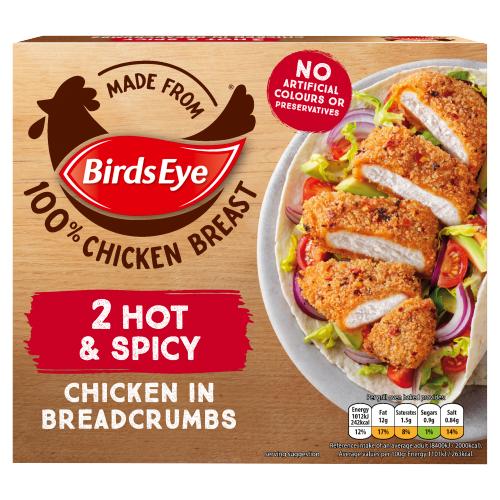 BIRDS EYE 2 HOT & SPICY CHICKEN IN BREADCRUMBS - 180G - BIRDS EYE