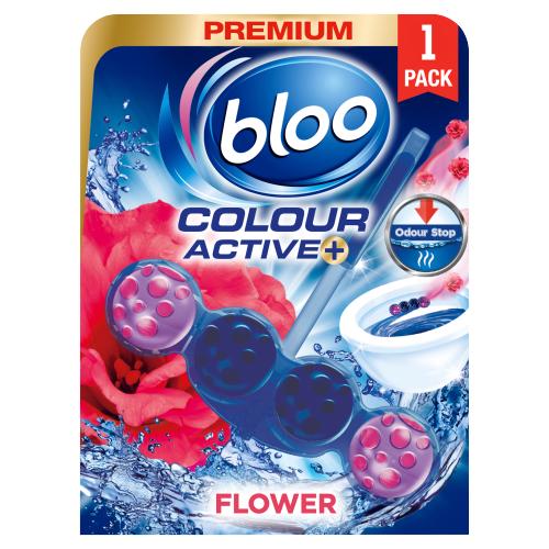 BLOO COLOUR ACTIVE FRESH FLOWERS TOILET RIM BLOCK - 50G - BLOO