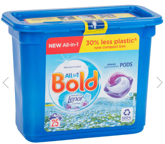 BOLD ALL IN 1 PODS WASHING LIQUID CAPSULES SPARKLING - 54S - BOLD