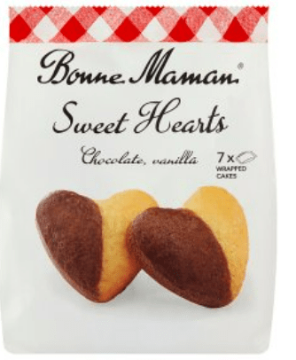 BONNE MAMAN CHOC MARBLE HEART CAKES - 175G - BONNE MAMAN