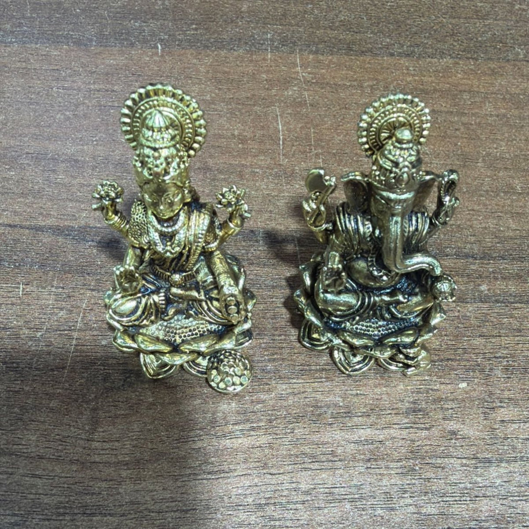 Brass Lakshmi Ganesh Murti - H5cm - ALLI BHAVAN