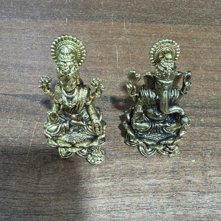 Brass Lakshmi Ganesh Murti - H5cm - ALLI BHAVAN