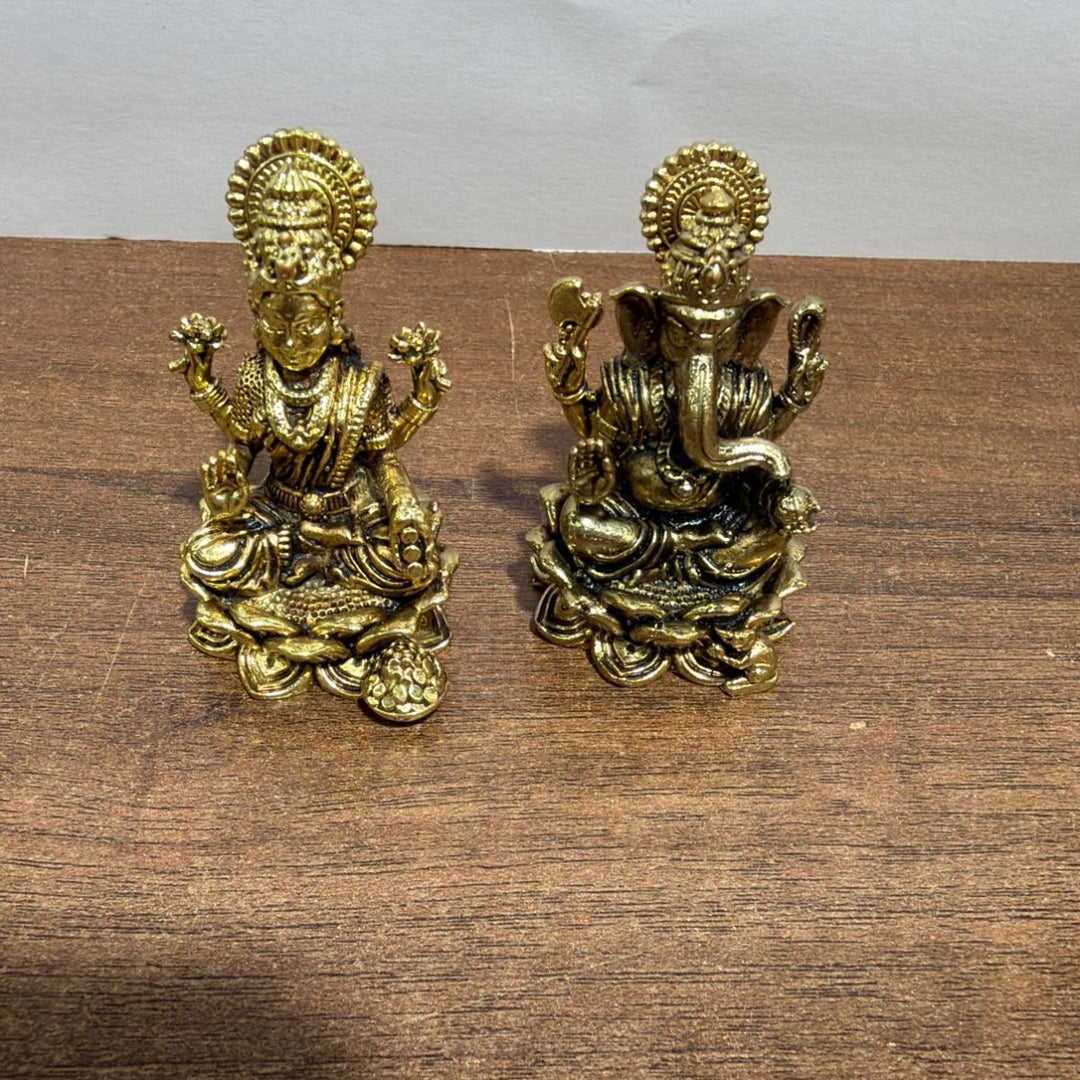 Brass Lakshmi Ganesh Murti - H5cm - ALLI BHAVAN