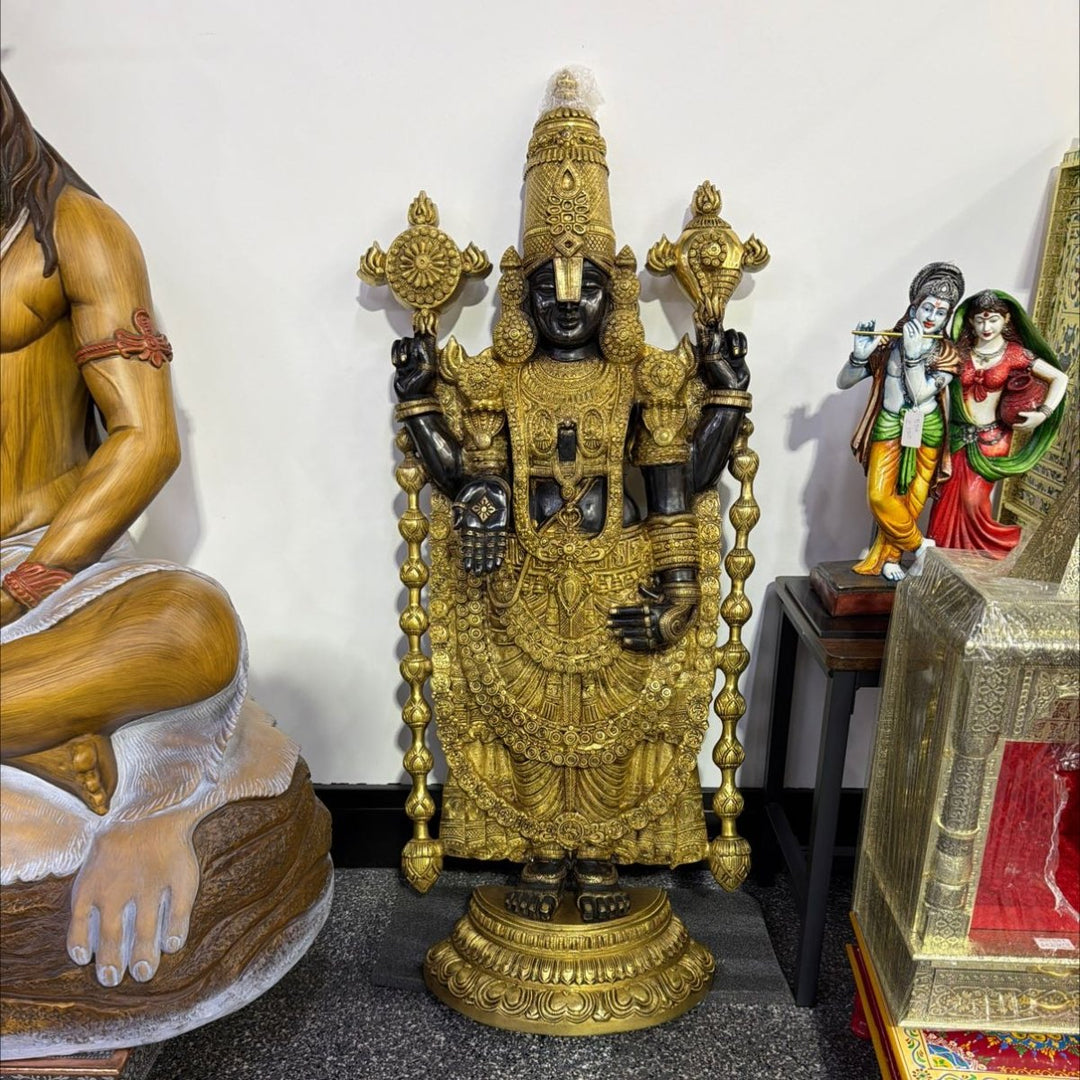 Brass Perumal Statue With Frame - 3.5ft - ALLI BHAVAN