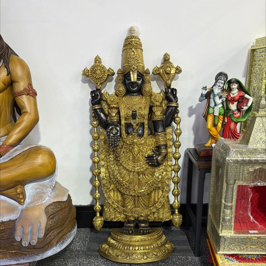 Brass Perumal Statue With Frame - 3.5ft - ALLI BHAVAN