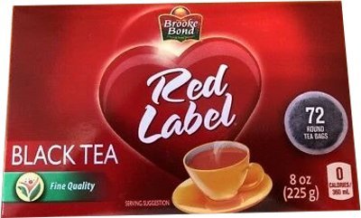 BROOKE BOND RED LABEL 72 TEA BAGS - 225G - BROOKE BOND