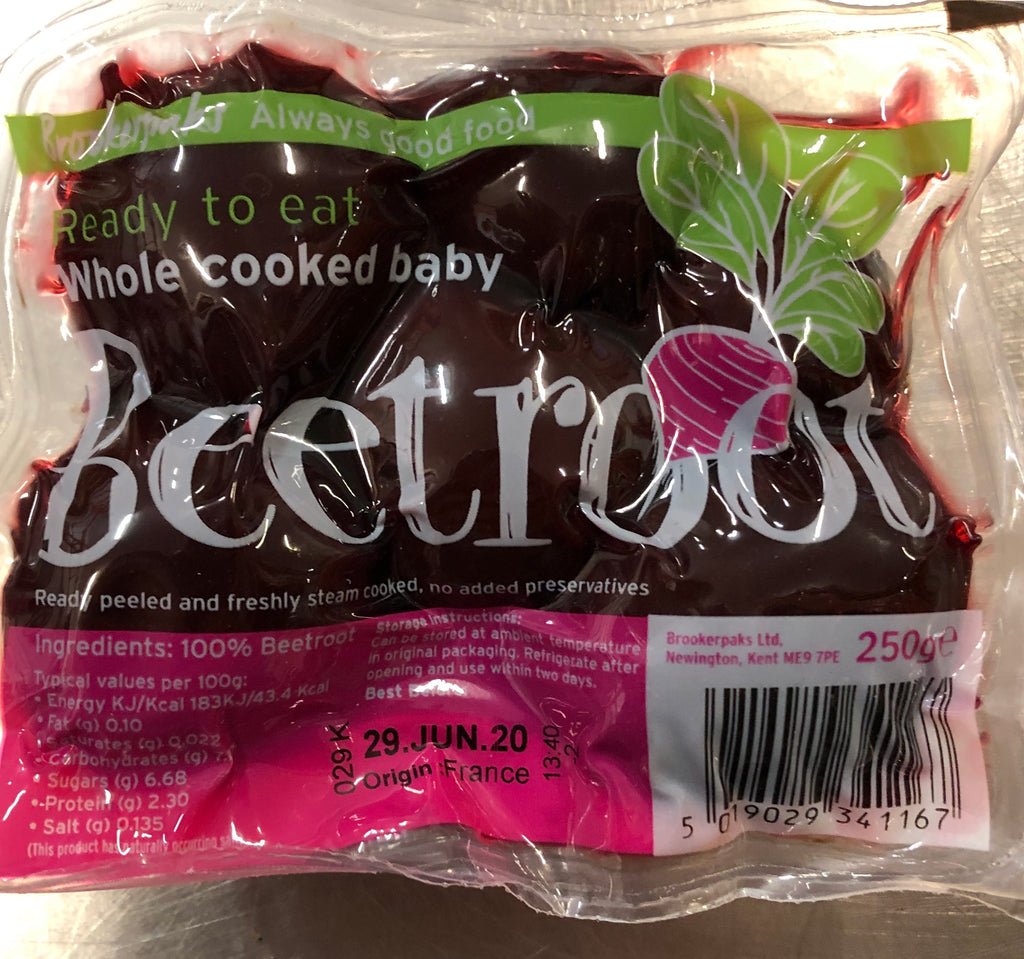 BROOKERPAKS/FAUVETTE WHOLE COOKED BEETROOT 250G - BROOKERPAKS