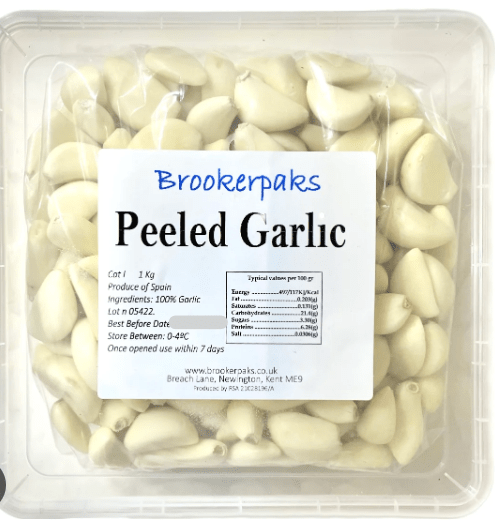 BROOKERP.PEELED GARLIC 1KG - BROOKERPAKS