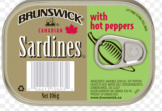 BRUNSWICK SARDINES WITH HOT PEPPER - 106G - BRUNSWICK