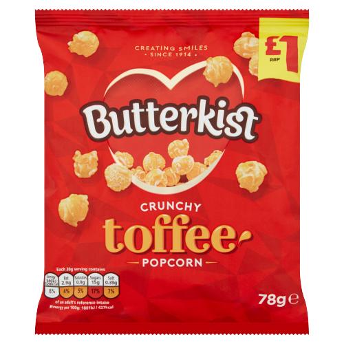 BUTTERKIST CRUNCHY TOFFEE POPCORN - 78G - BUTTERKIST