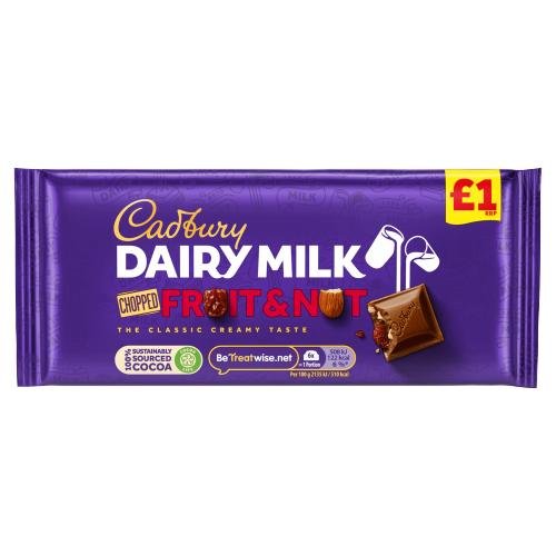 CADBURY DAIRY MILK FRUIT & NUT - 95G - CADBURY